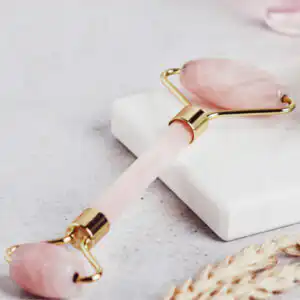 Rosenquarz Face Roller - Massageroller Gesichtsroller Rosenquarz